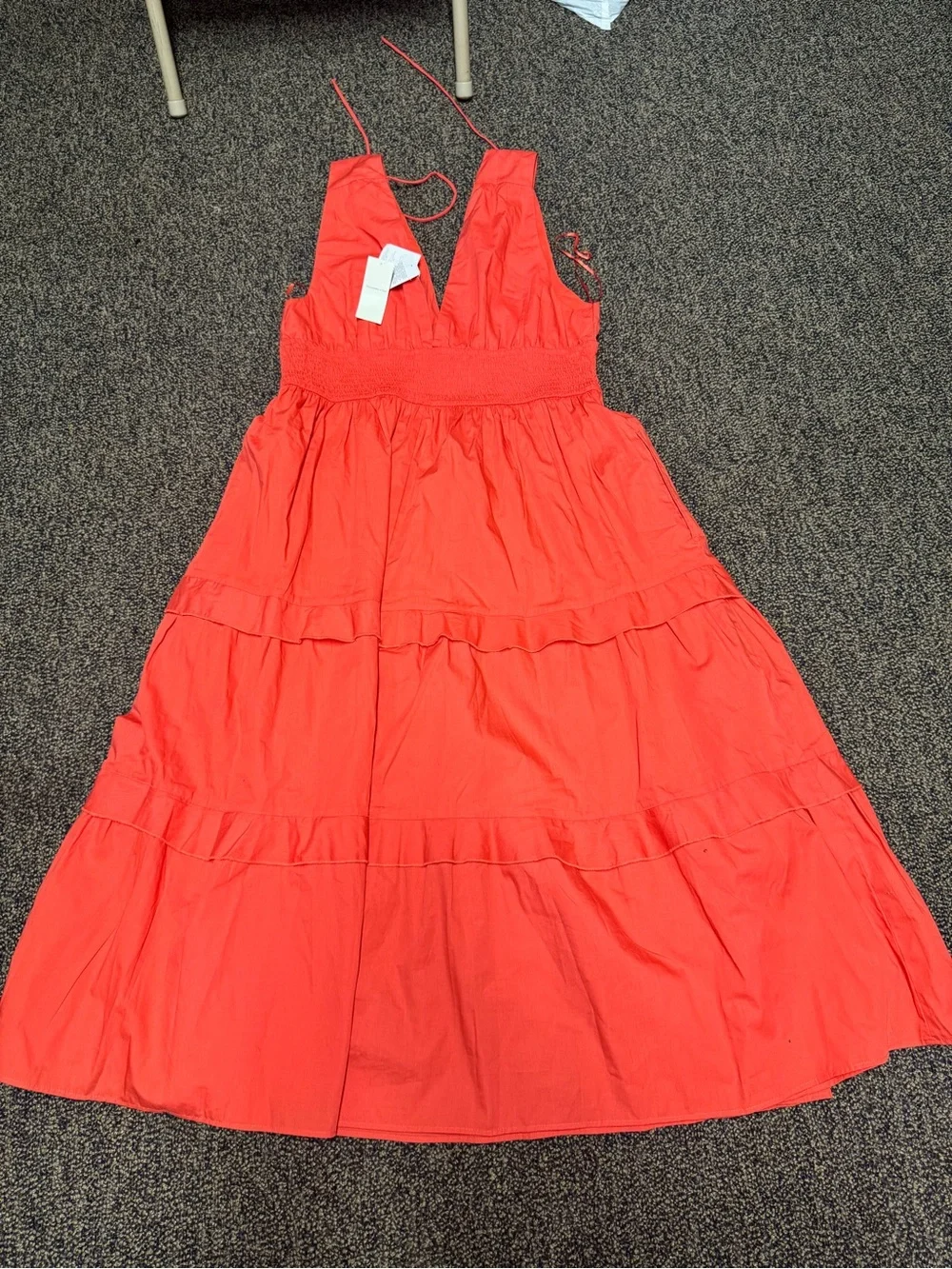 Abercrombie & Fitch Bright Orange Sleeveless Maxi Dress